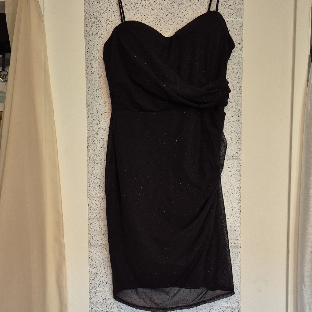 Chic Black Spaghety Strap Dress